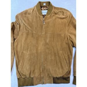 Bugatti Suede Bomber Jacket SZ L Fawn Camel Heritage Tailoring Tan Leather Coat